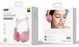 Безпроводові навушники XO BE38 Cats Ear Colourful Lights Розовий - мініатюра 3