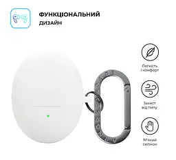 Силіконовий чохол для навушників HUAWEI FreeBuds 6, Hang Case, білий, ультратонкий захисний кейс товщиною 2 мм, захист від подряпин, пилу та ударів, компактний, з карабіном для кріплення, ArmorStandart (ARM86145) - мініатюра 2