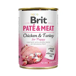 Вологий корм Brit Care Pate & Meat для цуценят з куркою та індичкою 400 г (арт.100079/530335)