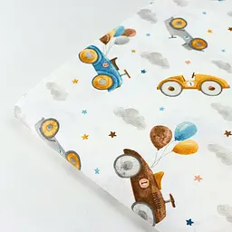 Пелюшки фланелеві Cosas Racing Cars 80x80 см, бірюзові - мініатюра 5