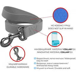 Повідець для собак Waudog Waterproof, водостійкий, S, 305х1,5 см, червоний - мініатюра 3