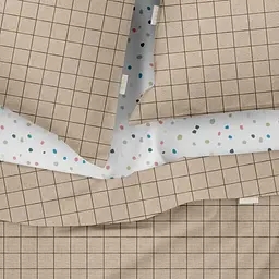 Комплект постільної білизни Cosas двоспальний з простирадлом на резинці BEIGE GEOMETRY CS16 180 x 220 см (CellAshbeige_El160-ColorBlots_180) - мініатюра 3