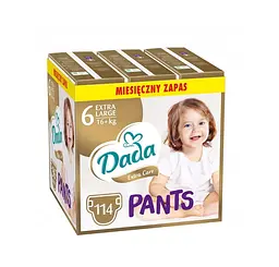 Підгузки-трусики Dada Extra Care Pants 6 EXTRA LARGE для дітей вагою 16+ кг 114 шт (3 Pants6New)