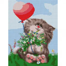 Алмазна мозаїка Santi Котик з кулькою 30х40 см на підрамнику (954714)