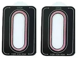 Захисне скло DK для Samsung Galaxy A36 A366 на камеру Lens Metal Ring Eagle Eye 020527 pink 2 шт. - мініатюра 2