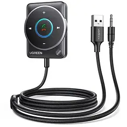 Адаптер UGREEN CM723 AUX bluetooth 5.4 автомобільний ресивер (приймач) з мікрофоном чорний (35002)