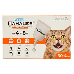 Протипаразитарні краплі на холку для котів Superium Панацея, 4-8 кг - мініатюра 2