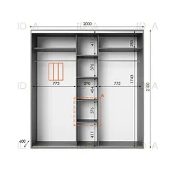 Шафа-купе Idea серія 6 200 x 60 x 210 см Венге темний - мініатюра 2