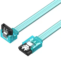 Кабель SATA 3.0 7pin, F/F, 0.5 м, L-конектор, Синій Vention