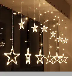 Xmas гірлянда STAR CURTAIN 12 WW Зірки Тепло білий 3M*80CM*50CM (47680-7401_223)