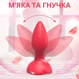 Анальна пробка I’MCUM Rose Plug з Пультом управління 10 режимів вібрації Червона (7970379617695) (IM-RosePlug_red) - мініатюра 4