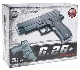 Дитячий пістолет на кульках "Sig Sauer 226" Galaxy G26+ чорний з кобурою - мініатюра 3
