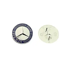 Емблема капота Mercedes-Benz хром + синій (на 2 направляючих) OEM A0008171701 - мініатюра 2