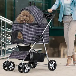Коляска для котів та собак Bestopet Люпосанчик BS-RL-17 Plaid - мініатюра 6