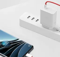Зарядний пристрій Oneplus 100 W SUPERVOOC VCBAOBEH 1U + кабель USB — Type-C євровилка біле - мініатюра 6