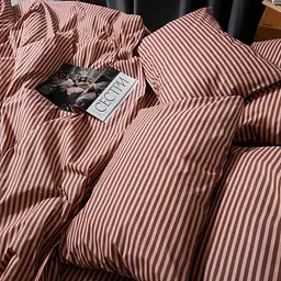 Комплект постільної білизни Moon&Star Бязь Gold Люкс Autumn Stripes Євро 200х220 наволочки 2х50х70 - мініатюра 2