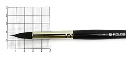 Пензель білка кругла Classic 3049R № 9 коротка ручка KOLOS (4823064900149) - мініатюра 2