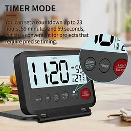 Годинник Xerteam Flip Clock портативний цифровий з РК-дисплеєм календарний таймер температури підсвічування 12/24H - мініатюра 3