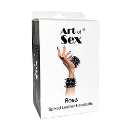 Наручники із шипами Art of Sex - Rose Spiked Leather Handcuffs, натуральна шкіра - мініатюра 5