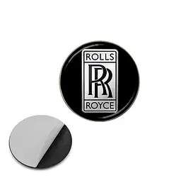 Наклейка з логотипом Rolls Royce для автоключів d=15 мм Пластикова об'ємна (Завод)
