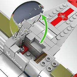 Конструктор літак Mould King винищувач Другої світової війни P-51D Mustang Fighter авіація 396 деталей - мініатюра 5