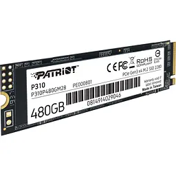 SSD накопичувач Patriot P310 480GB (P310P480GM28) [151779] - мініатюра 2