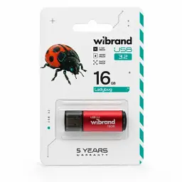 Флеш накопичувач USB 16Gb Wibrand Ladybug, Red, USB 3.2 Gen 1 (WI3.2/LB16P10S) - мініатюра 3