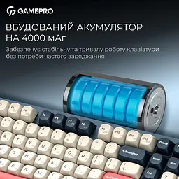 Клавіатура GamePro Asgard Drakkar Keychron Super Red Switch Wireless/Bluetooth/USB Blue бездротова (MK305BL) - мініатюра 11
