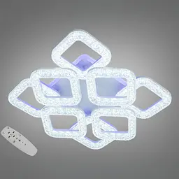 Плоска світлодіодна стельова люстра з пультом S2205/4+4WH LED 3