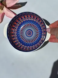 Тарілка синя 350 мл глибока з 2 руч. 16x5 см "Тригір'я"
