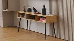 Тумба під телевізор Кентуккі Ferrum-decor 45x139x38 Чорний метал ДСП Дуб Артізан 16 мм (FRD-106734) - мініатюра 3