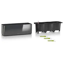 Вазон Lechuza Cube Glossy Triple 40х14х14 см антрацит (13671) - мініатюра 2