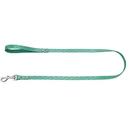 Повідець для собак BronzeDog Barksi Classic шкіряний з срібним тисненням Море L 1 120х1.6 см бірюзовий - мініатюра 3