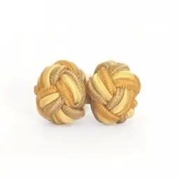 Запонки Жовто-Бежеві Тканинні Handmade acs0005922