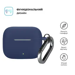Силіконовий чохол для навушників OPPO Enco Buds3 Pro, Hang Case, синій, ультратонкий захисний кейс товщиною 2 мм, захист від подряпин, пилу та ударів, компактний, з карабіном для кріплення, ArmorStandart (ARM86803) - мініатюра 2