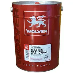 Автомобільна моторна олива WOLVER Turbo Plus 10W-40 20л - мініатюра 2