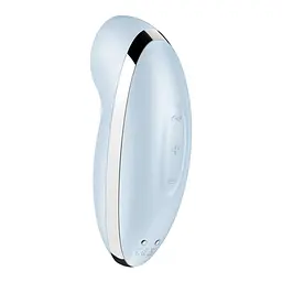 Вібростимулятор-пульсатор Satisfyer Tap & Climax 2 Blue, ефект постукування пальцем - мініатюра 5