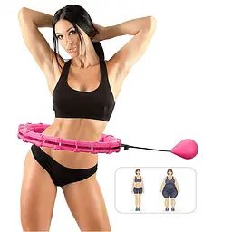 Масажний обруч Hoola Hoop Massager розбірний, з утяжнювачем, 40 см, 24 секції, рожевий - мініатюра 5