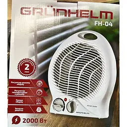 Тепловентилятор Grunhelm FH-04 побутовий спіральний обігрівач дуйчик 2000 Вт - мініатюра 2
