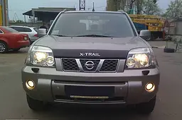 Дефлектор капоту мухобійка для NISSAN X-TRAIL 2001-2006 (logo)