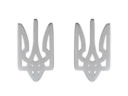 Сережки Xuping TTM Stainless Steel колір Родій пусети "Герб України" (161760) - мініатюра 2