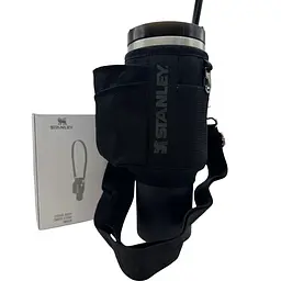 Чохол-сумка для термокухля Stanley Quencher 1,18 л (40 oz) з ремінцем і кишенями KT7001801 чорного кольору