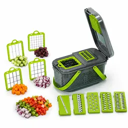 Овочерізка Мультислайсер vegetable cutter / Мультислайсер для овочів та фруктів / Механічний ручний подрібнювач - мініатюра 4