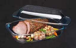 Каструля для запікання прямокутна скляна Termisil Grill&Drop 340x225x89 мм з кришкою - мініатюра 2