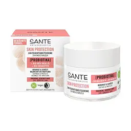 БІО-Крем Skin Protect для сухої та чутливої шкіри обличчя 24г-Захист та Зволоження з Інка Інчі та пробіотиками SANTE 50 мл