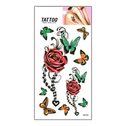 Тимчасове татуювання Троянди - Метелик Tattoo 1020-HM1203