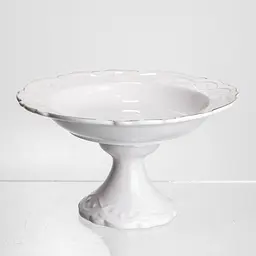 Фруктовниця на ніжці White Square 21.5 см порцелянова кругла Yiwu 120-YH-HG056