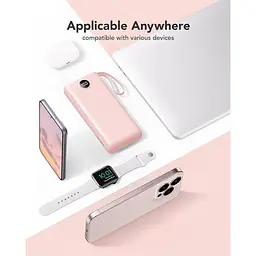 Портативний зарядний пристрій Vrurc ємністю 20000 мАг швидка зарядка micro і USB C три кабелі - мініатюра 4