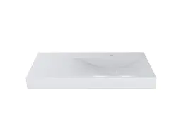 Раковина Miraggio Viola 1200 глянсовий з литого мармуру 1200x460x122 0000620, Білий - мініатюра 2