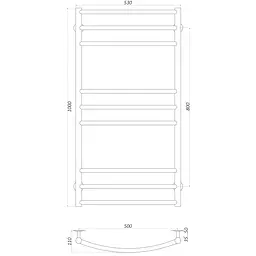 Рушникосушарка UNIO LDE W 1000-500-9 Драбинка Дуга Еліт (20874) - мініатюра 4